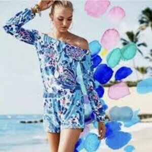 Lilly Pulitzer Hit the spot long sleeve print romper